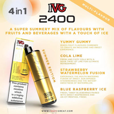 IVG 2400 Disposable Vape kit - £8.99 - 3 for £24