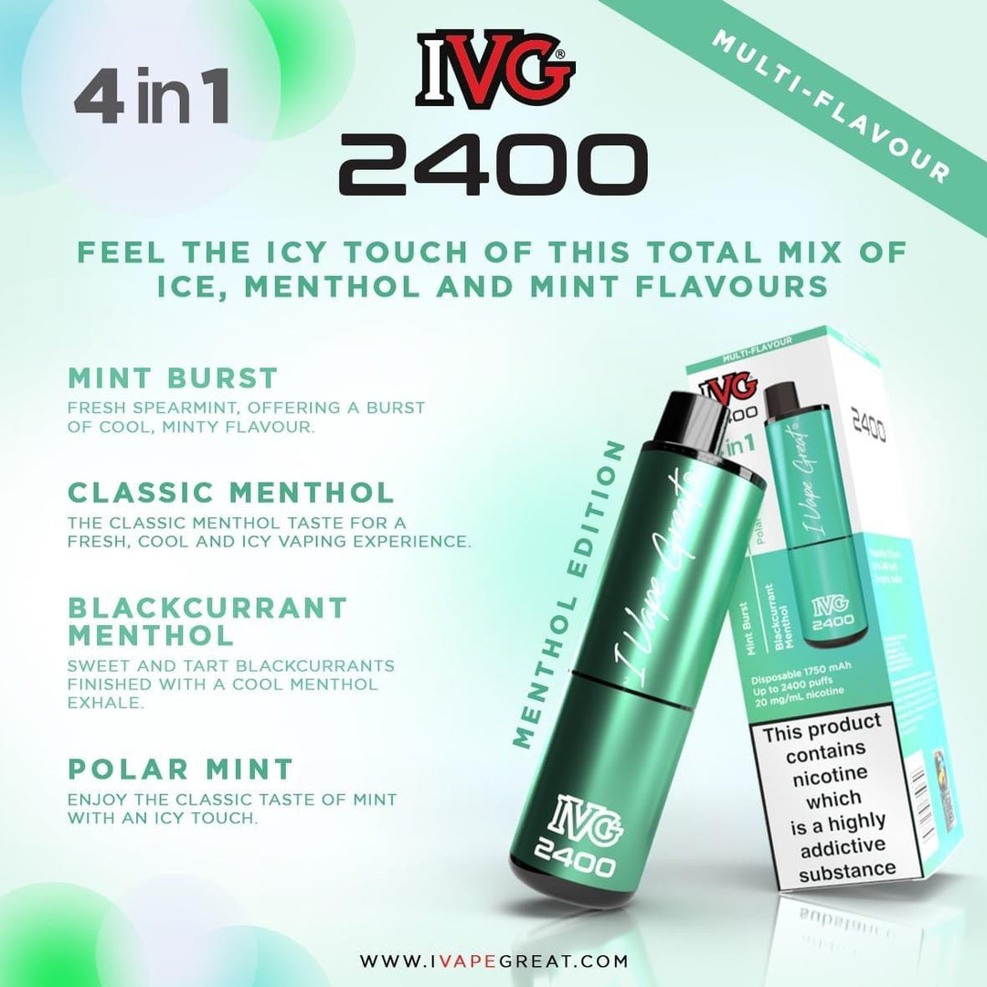 IVG 2400 Menthol Edition 4 in 1 Disposable